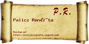 Palicz Renáta névjegykártya