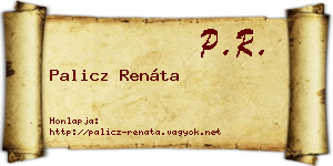 Palicz Renáta névjegykártya